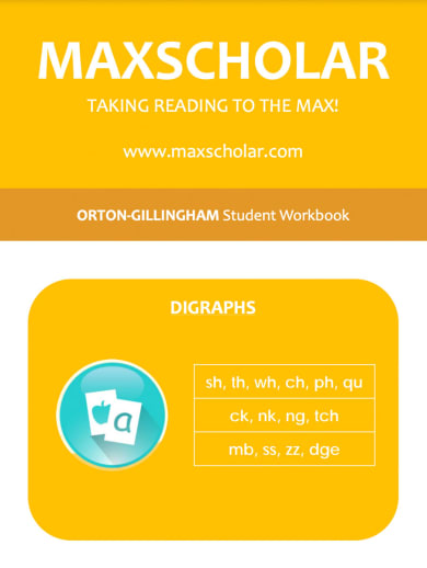 MaxScholar Orton-Gillingham Digraphs Workbook