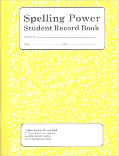 Spelling Power Student Activity Record - Yellow