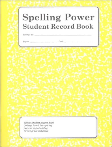 Spelling Power Student Record Book - Yellow