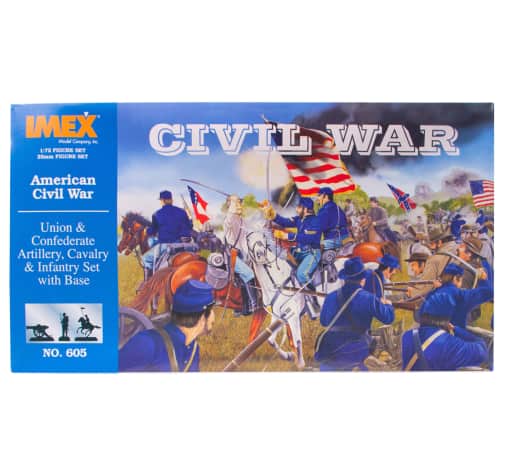Union/Confederate Artillery, Cavalry, & Infantry Set with Base 1/72 Scale