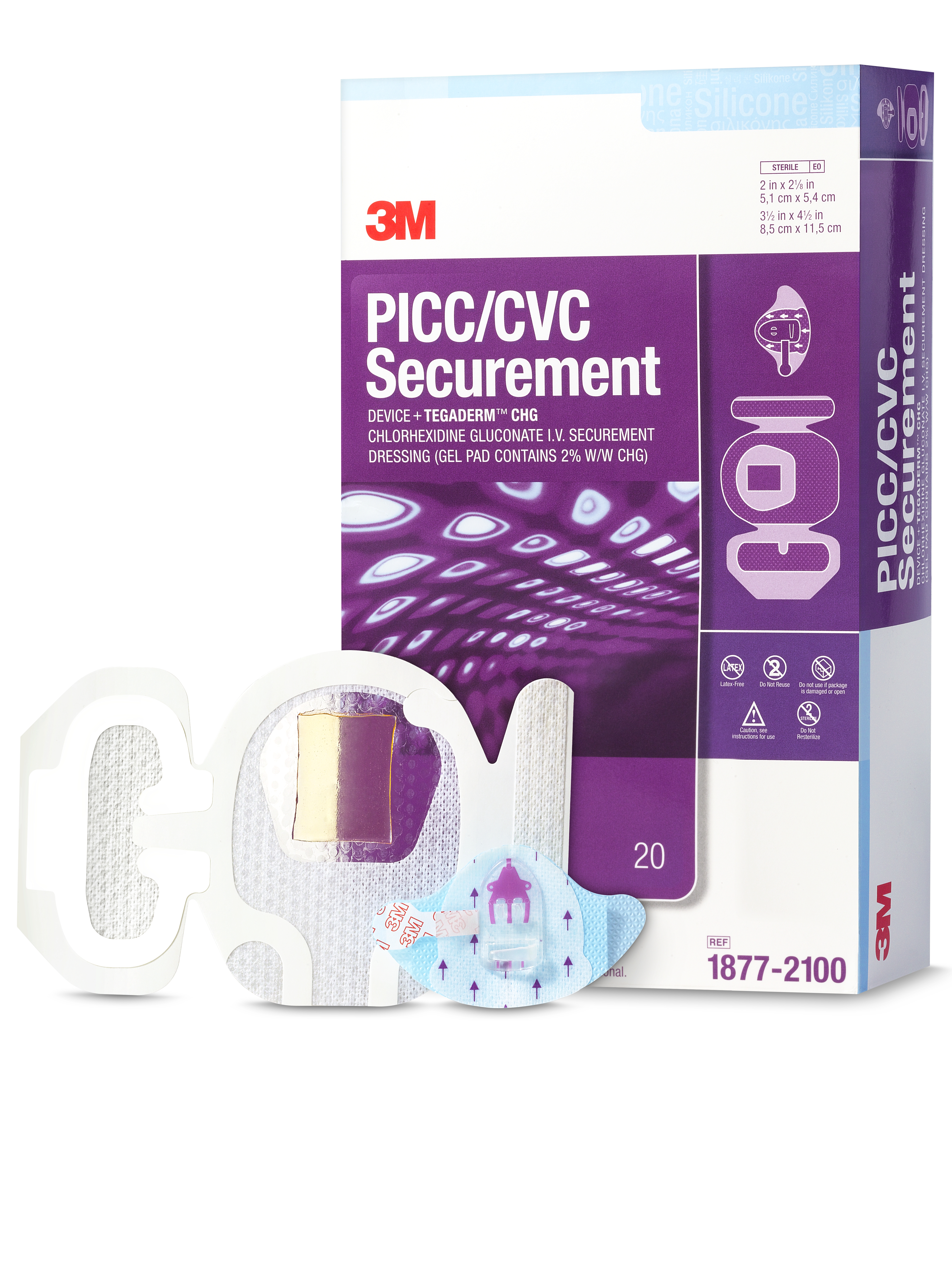 3M PICC/ CVC Securement Device + Tegaderm CHG Chlorhexidine Gluconate I.V. Securement Dressing, 3 x 4 Inch MK 956969