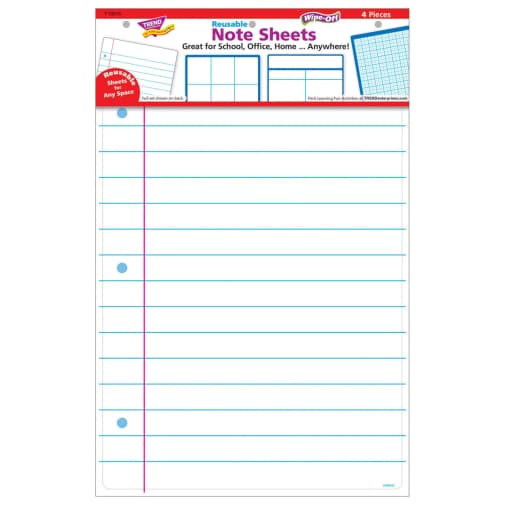 Learning Sets Wipe-Off Note Sheets