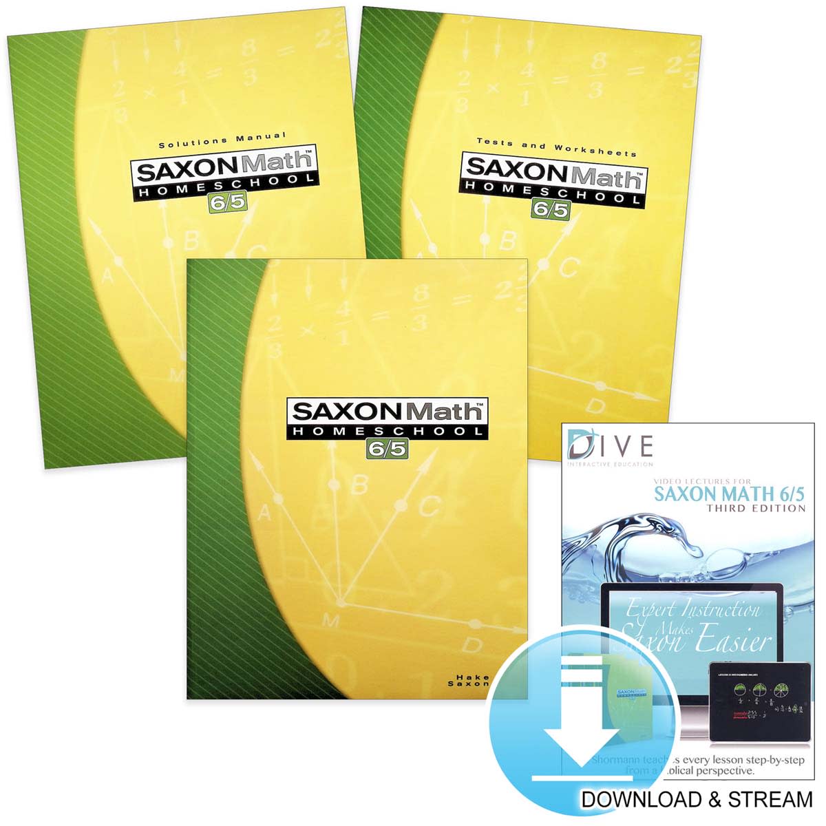 Saxon Math 6/5 3rd Edition Homeschool Study Kit Plus DIVE Download & Stream
