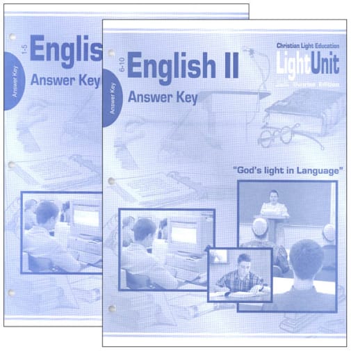 Christian Light English II/Language Arts 11 LightUnit Answer Key Set Sunrise Edition