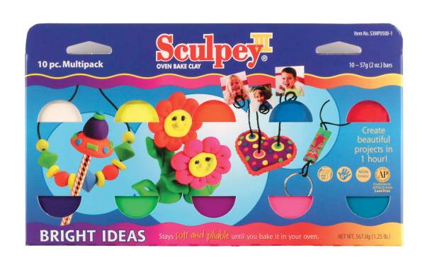 Sculpey III Non-Toxic Polymer Modeling Compound, Bright Ideas - 1.25 lb pack