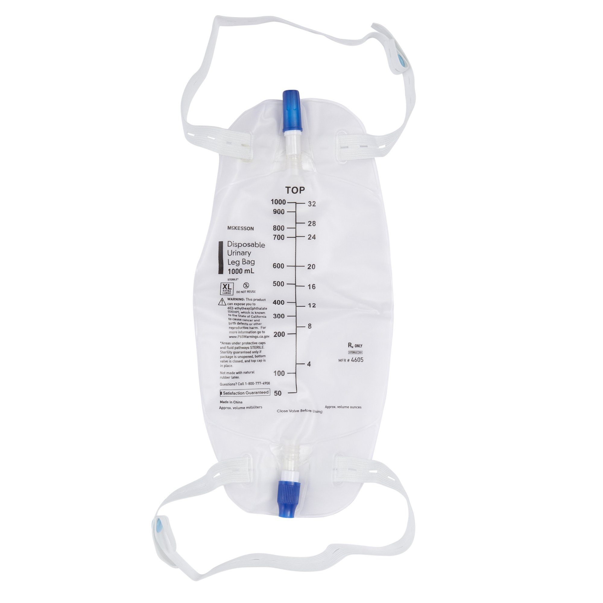 McKesson Disposable Urinary Leg Bag, 1000 mL MK 911680