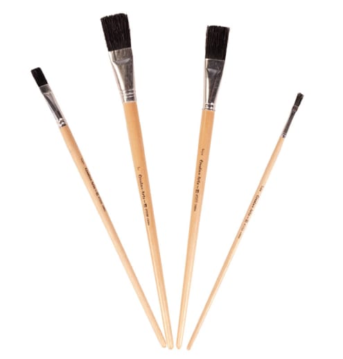 Creative Arts Black Bristle Easel Paint Brushes (Set of 5)