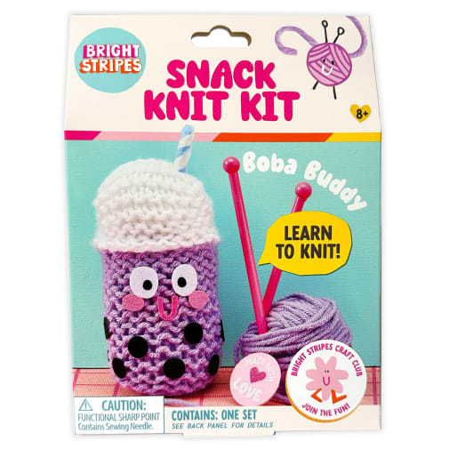 Bright Stripes Snack Knit Kit - Boba Buddy
