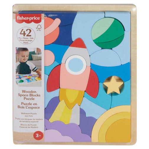 Fisher-Price Wooden Space Blocks Puzzle