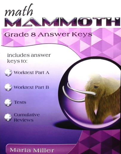 Math Mammoth Grade 8 Answer Keys (2024 Edition, Full Color)