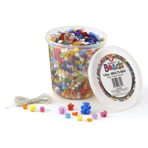 Hygloss Bucket O' Beads Multi-Mix with Elastic Thread 12 oz.