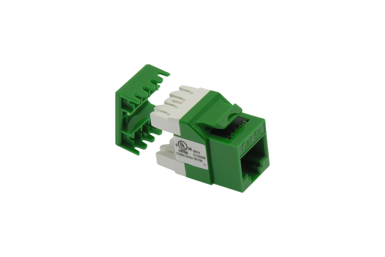 Cat5E RJ45 110 Type 180° Keystone Jack Green