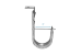 2in Ceiling Mount J Hook with Retaining Clip, 50-Pack