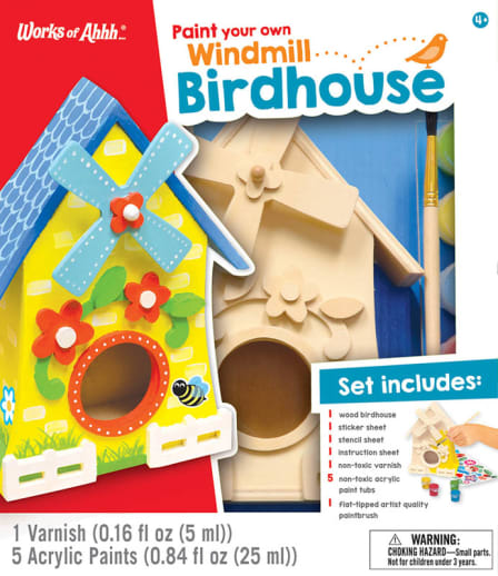 Paint Your Own Windmill Birdhouse