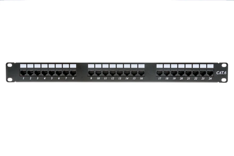 Rack Mount Patch Panel, 24 Port, Cat6 1RU