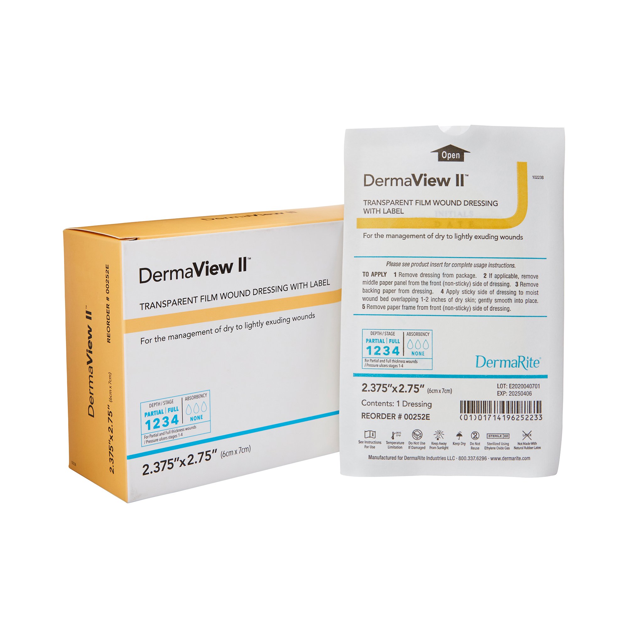 DermaView II Transparent Film Dressing, 6 x 7 Centimeter MK 714363