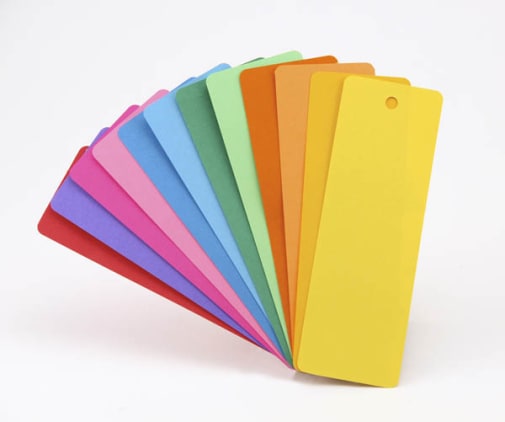 Bright Marks - 35 Acid Free Blank Bookmarks in 7 Assorted Colors (2" x 6" )