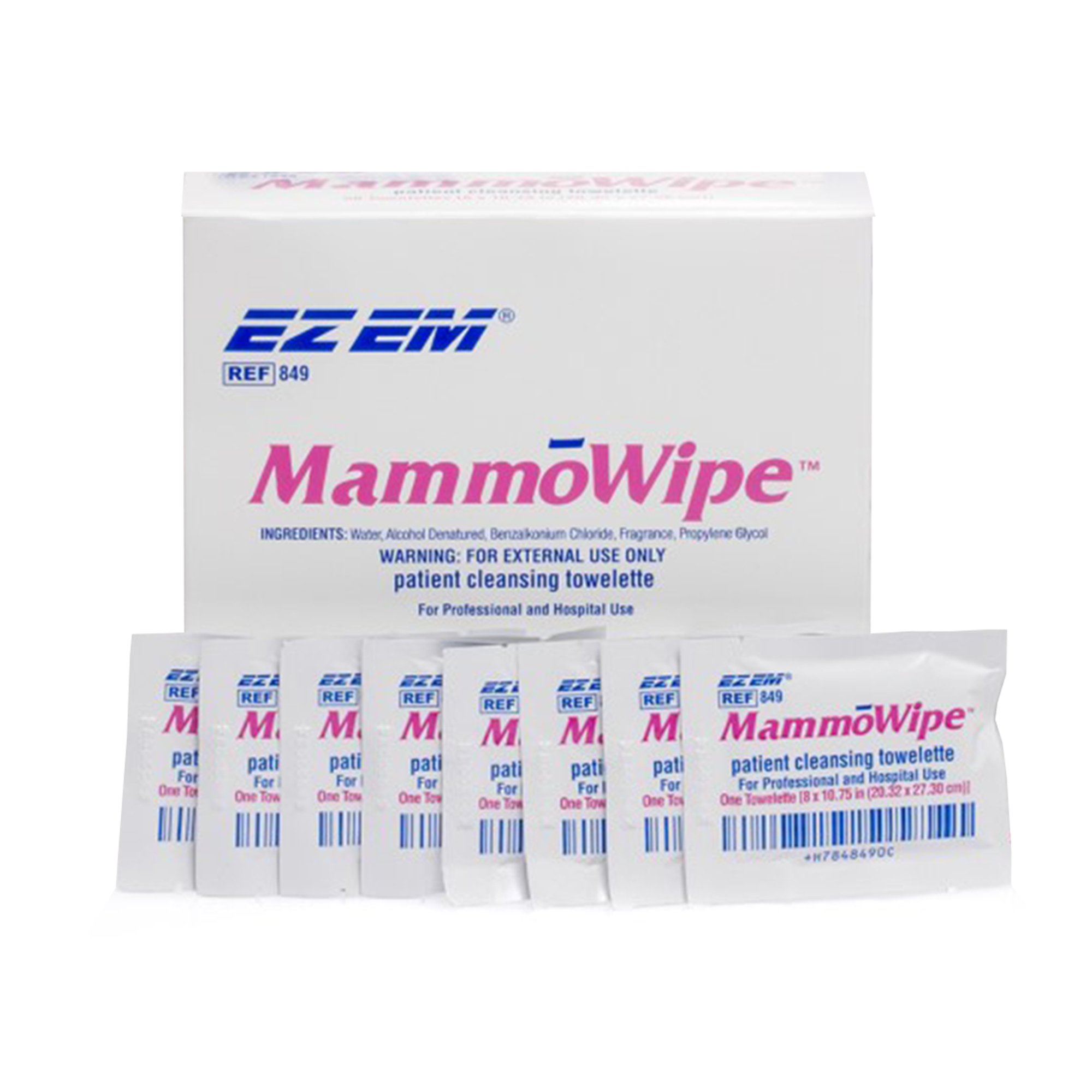 EZ EM Mammography Wipe 5x5in Scented Benzalkonium Chloride Ethyl Alcohol 600103 MK 918441