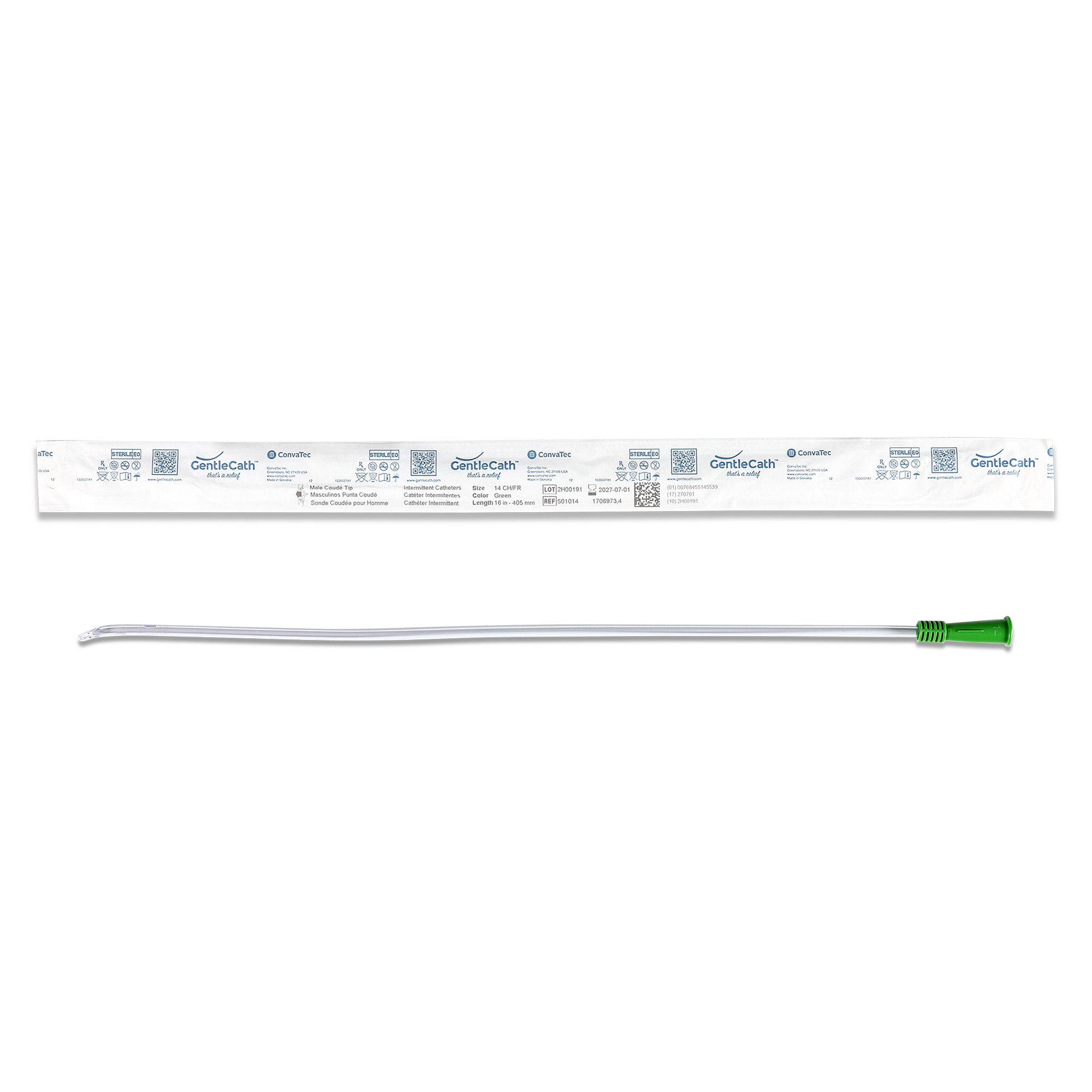 GentleCath Urethral Catheter, 14 Fr., Male, Coud MK 934426