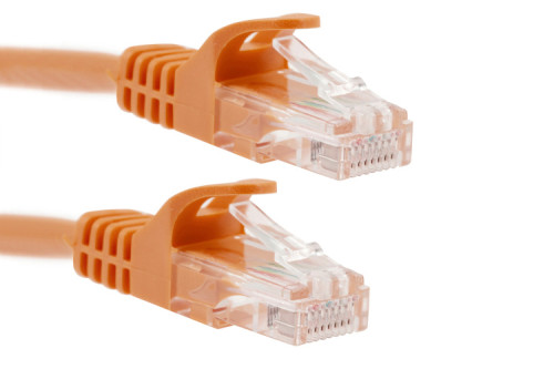 Image of Cat6 Ethernet Patch Cable, Snagless, UTP, 10 ft, Orange