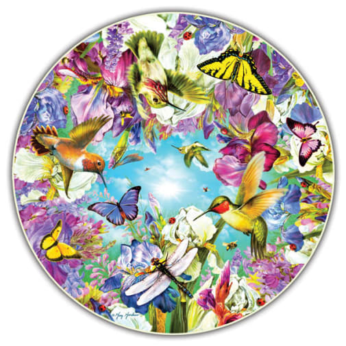 Hummingbirds 500 Piece Puzzle with poster insert (Round Table Collection)