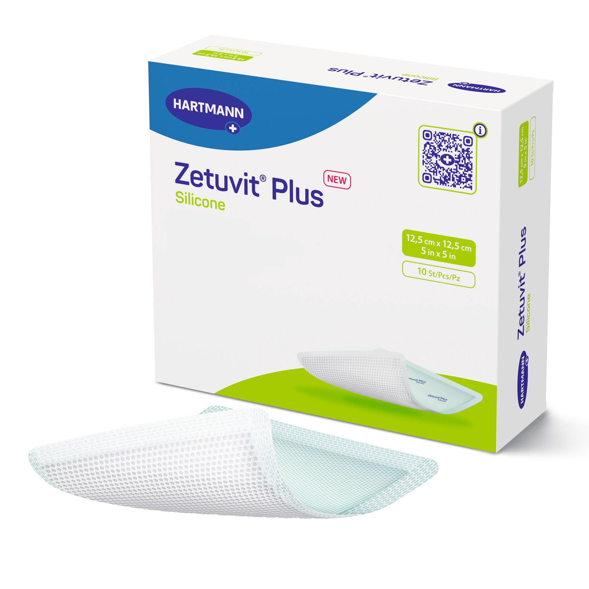 Zetuvit Plus Silicone Super Absorbent Dressing, 5 x 5 Inch MK 1181536