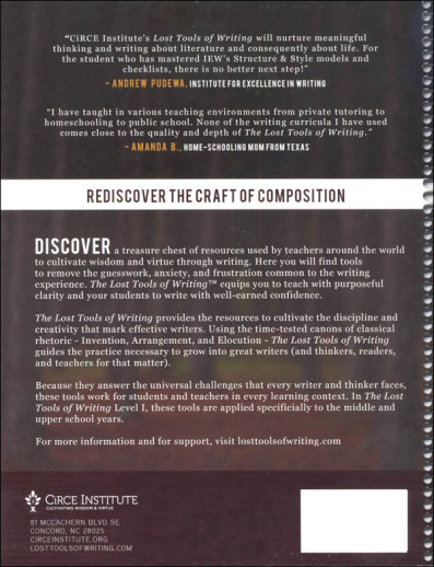 Lost Tools of Writing: Level One Student Workbook