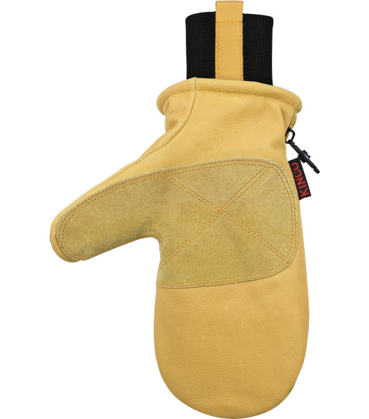 Lined Heavy-Duty Premium Grain & Suede Pigskin Ski Mitt with Omni-Cuff&trade;, Golden, large