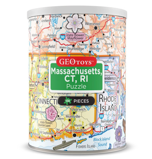 Massachusetts, CT, RI Mini Puzzle - 100 pieces