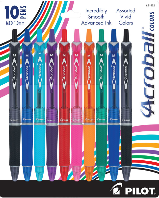 G2 Fine Point Pens, 10pk, with Bonus Acroball Pen, Black 