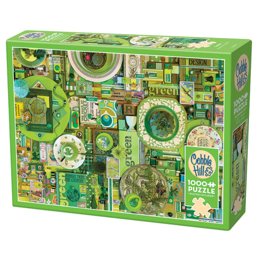 Cobble Hill Green Collage Jigsaw Puzzle (1000 piece)