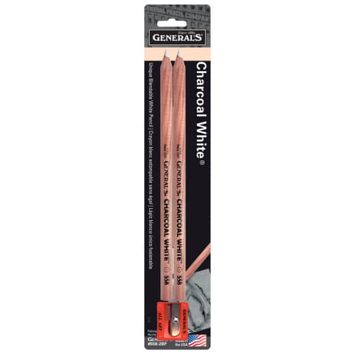 General's Charcoal White Pencils with Sharpener (2 count)