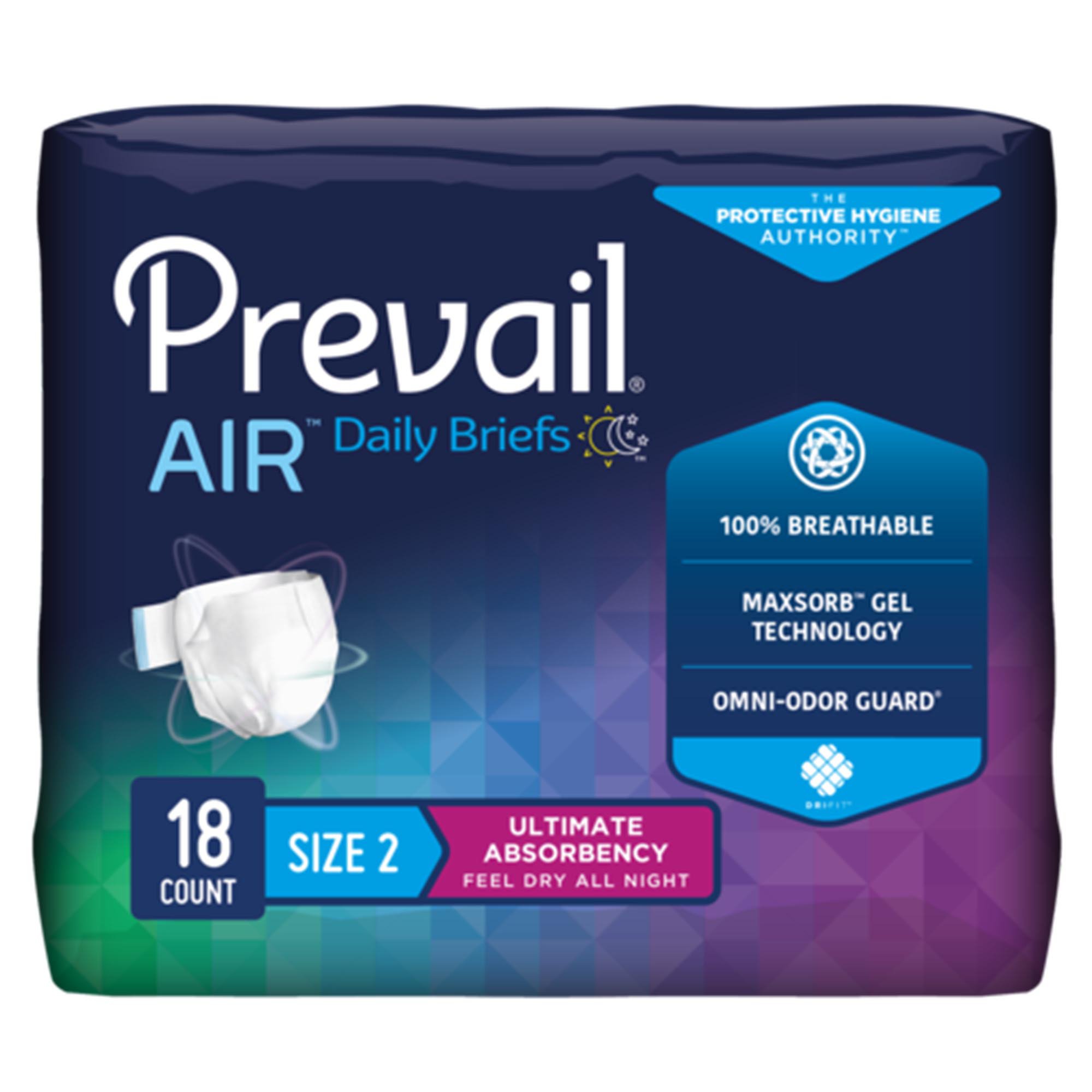 Prevail Air Stretchable Ultimate Plus Absorbency Briefs, Size 2 MK 1183653