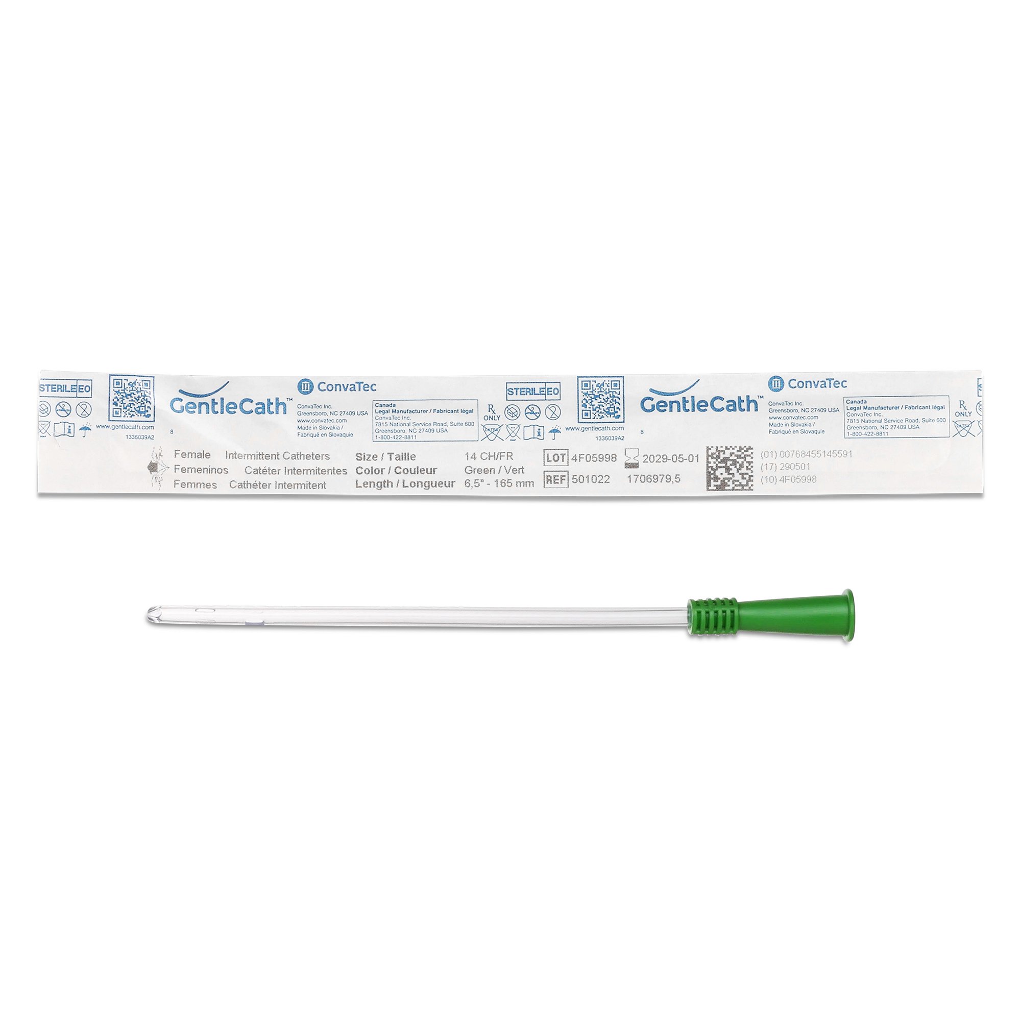 GentleCath Urethral Catheter, 14 Fr., Female, Straight MK 864523
