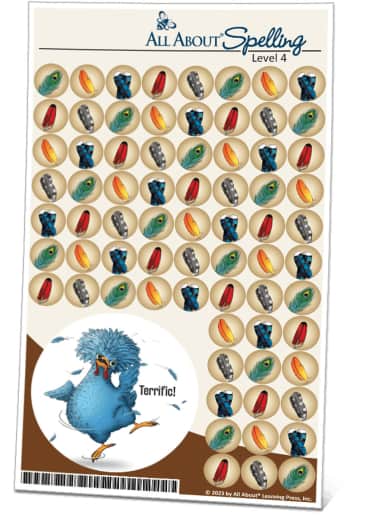 All About Spelling Level 4 Fantastic Feathers Stickers