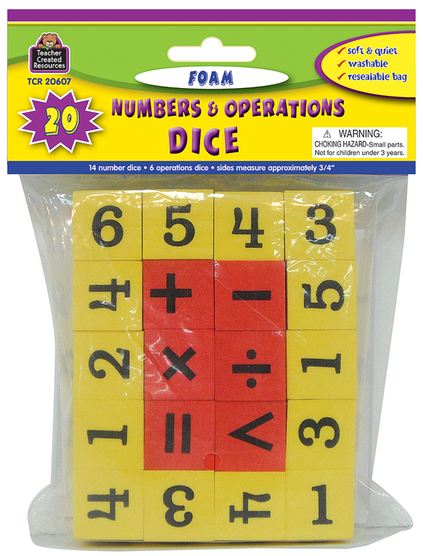 Foam Numbers & Operations Dice