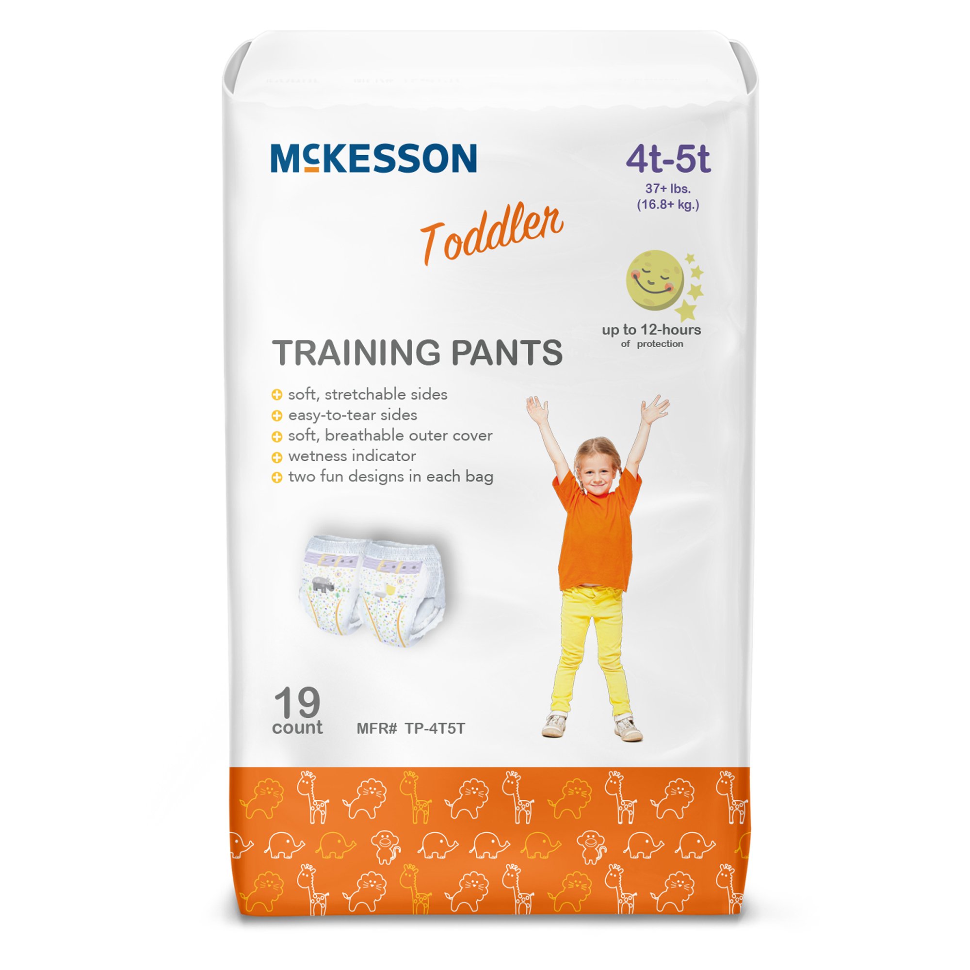 McKesson Toddler Training Pants, 4T to 5T for Children weighing 37+ lbs. MK 1144483