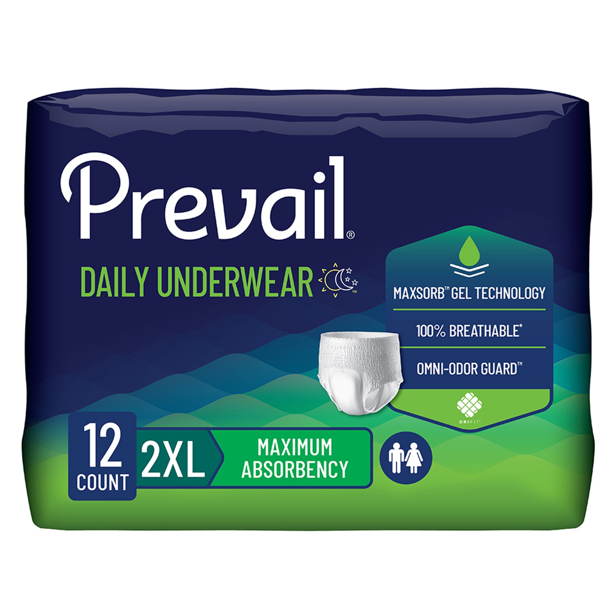 Prevail Daily Underwear Maximum Absorbent Underwear, 2X-Large MK 579584