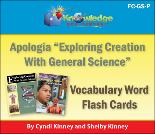 Apologia General Science Vocabulary Word Flashcards Printed (1st & 2nd Editions)