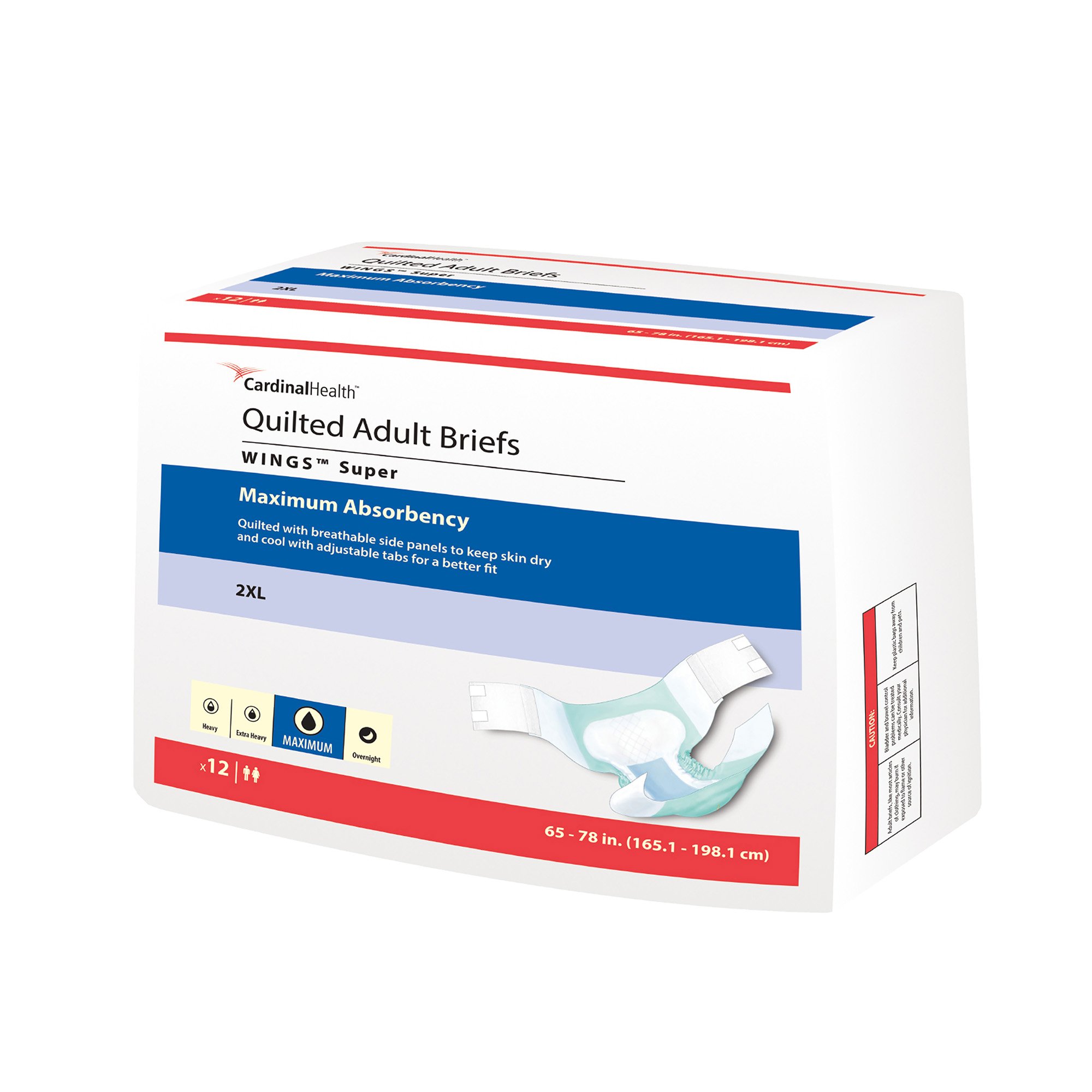 Wings Super Maximum Absorbency Incontinence Brief, 2X-Large MK 653192