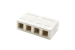 RJ45 Blank Surface Mount Box, 4 Ports, White