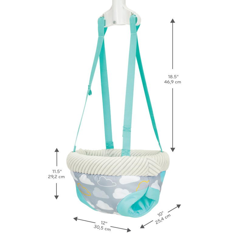 Door Jumper with 4 Removable Toys (Sweet Skies) Lifestyle Photo Door Jumper with 4 Removable Toys (Sweet Skies) Lifestyle Photo