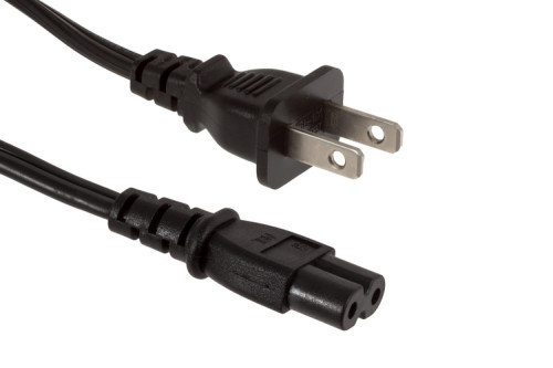 Image of AC Power Cord, C7 to 1-15P, 18AWG, Black