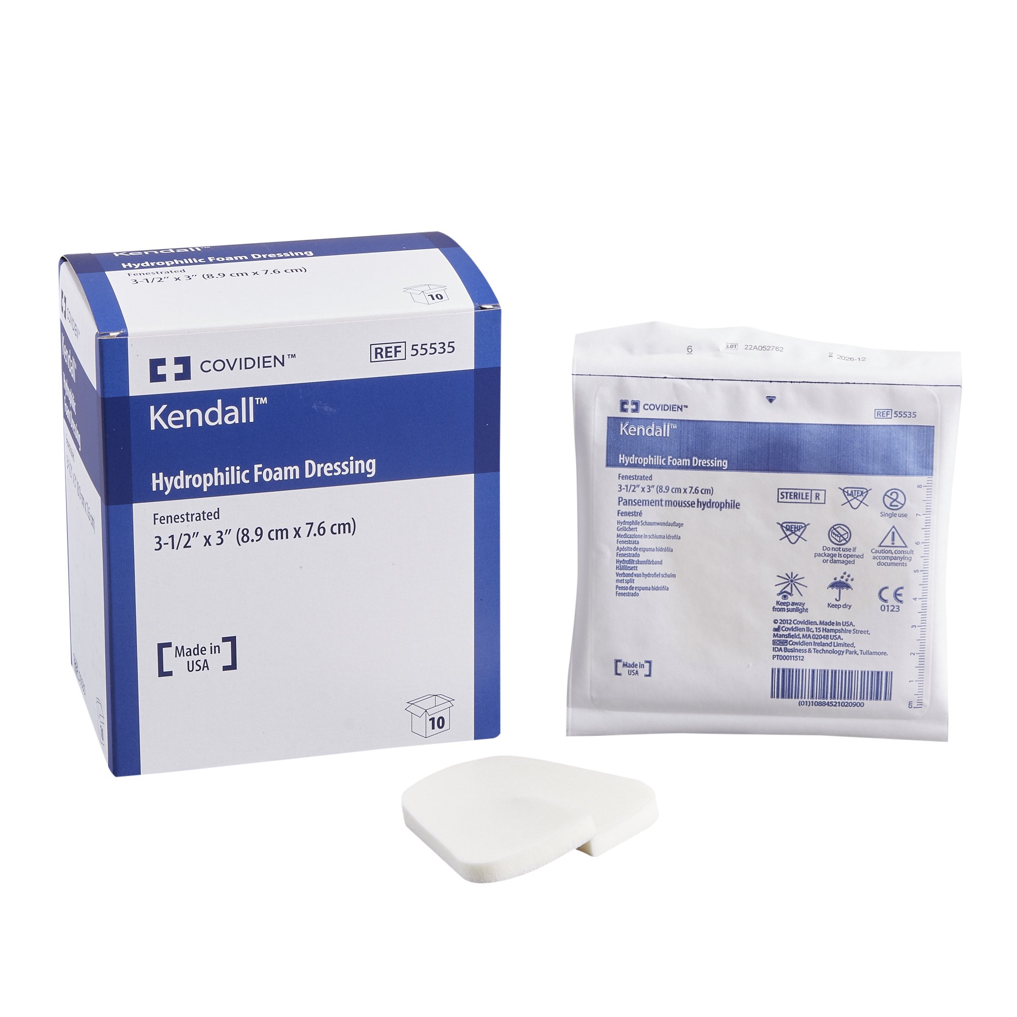 Kendall Nonadhesive without Border Foam Dressing, 3 x 3 Inch Fenestrated MK 548563
