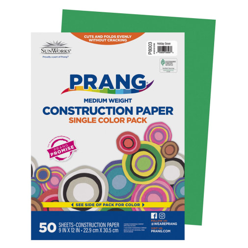 SunWorks Construction Paper Holiday Green 9"x12"