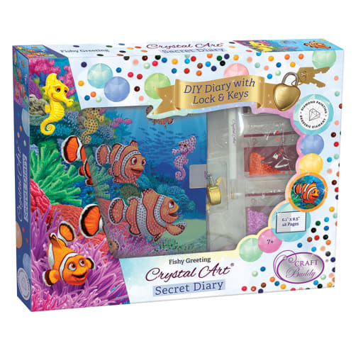 Crystal Art Diary Kit - Fishy Greeting