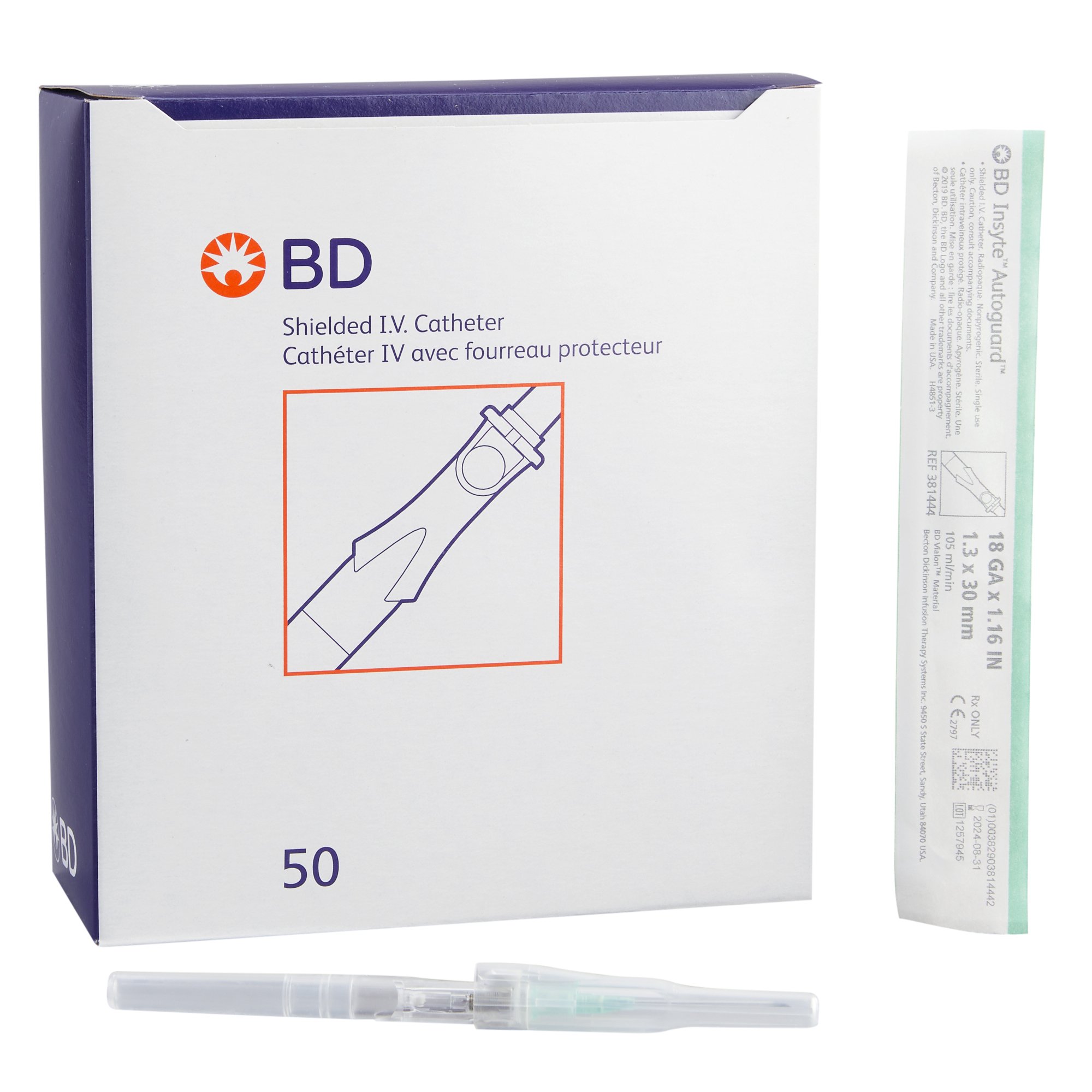 Insyte Autoguard Peripheral IV Catheter, 18 Gauge MK 330004