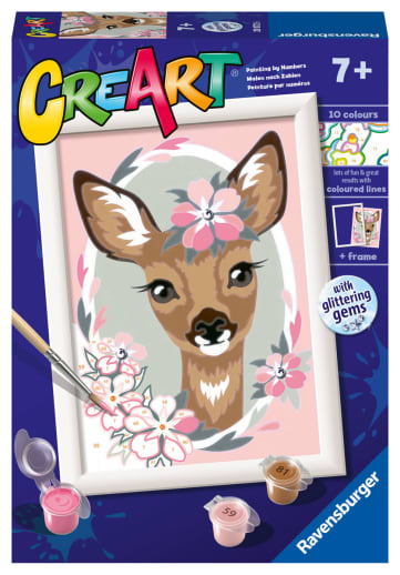 Ravensburger CreArt Paint by Number: Delightful Deer with Gems (5x7)