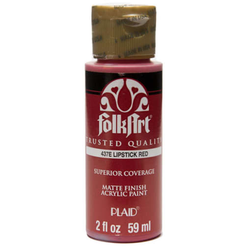 Folkart Color Acrylic Paint Lipstick Red - 2 oz