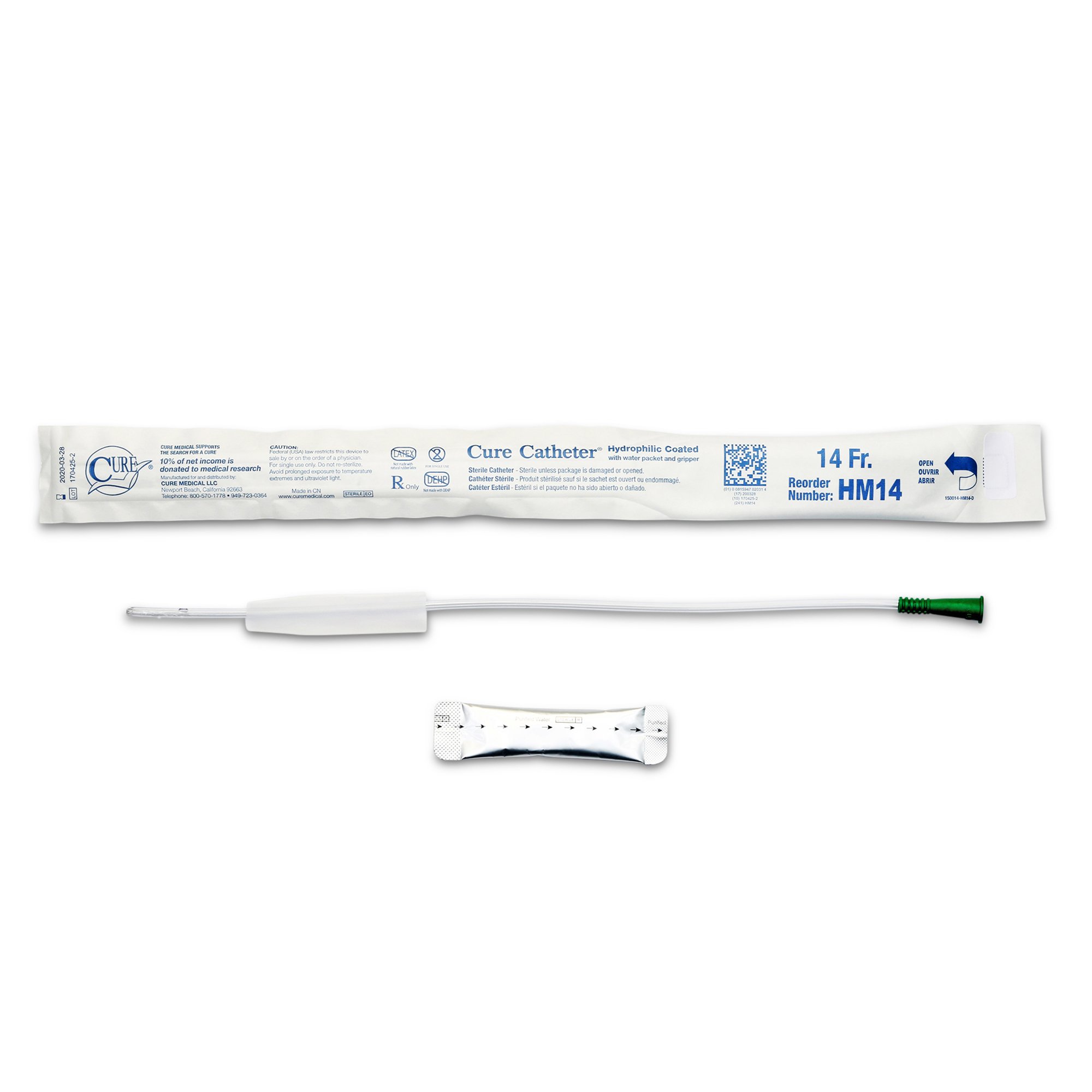 Cure Catheter Hydrophilic Intermittent Catheter, Straight MK 880266